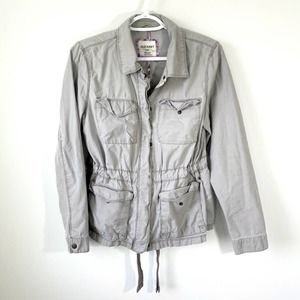 Old Navy Military Style light jacket Gray coat 100% Cotton